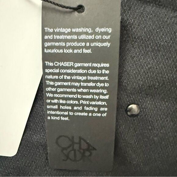 Chaser Hoodie Sweatshirt All Over Jewels Oversized Licorice Black Size Medium - Picture 6 of 8